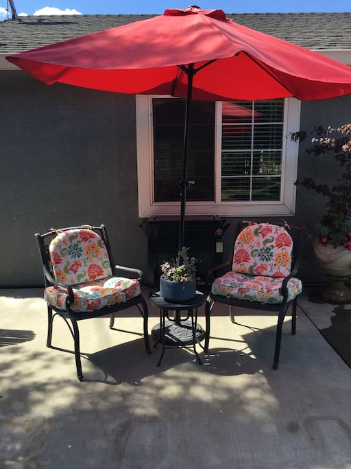 Enjoy a beverage in our spacious backyard!