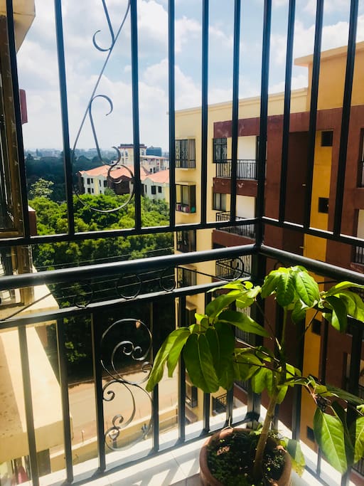 A balcony view of the surrounding
