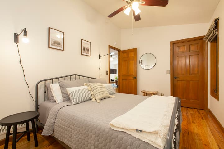 Main floor queen bedroom with own bath