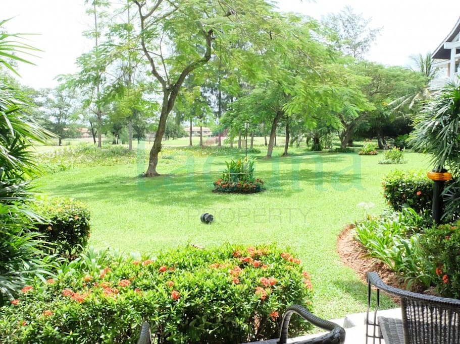 View from the apartment to the 9th Hole on the Laguna Golf course - 'Best Golf Course in Thailand 2015!'