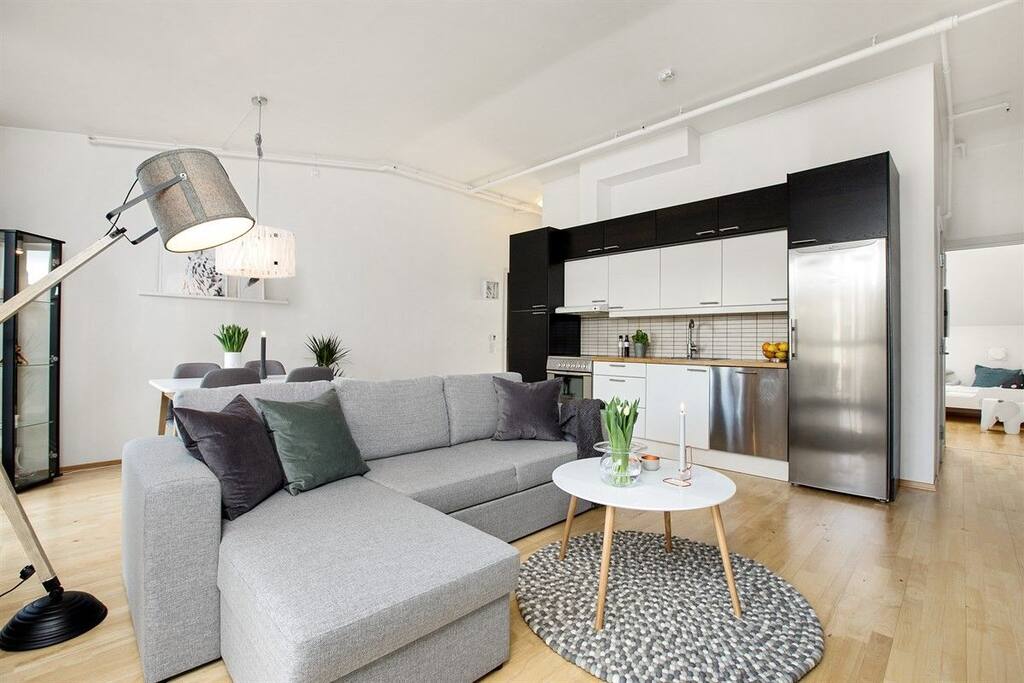 Sofabed situated in living room