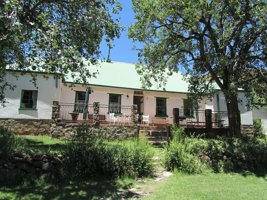 Farmhouse and verandah in summer time