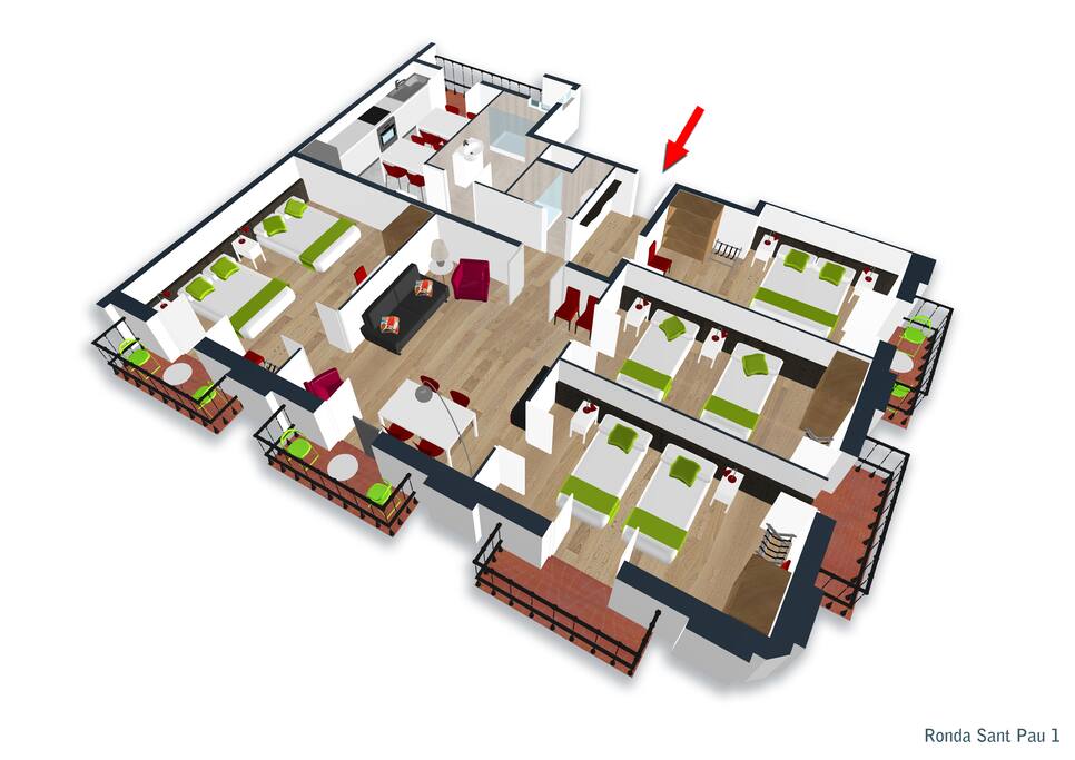Floor plan four bedroom apartments