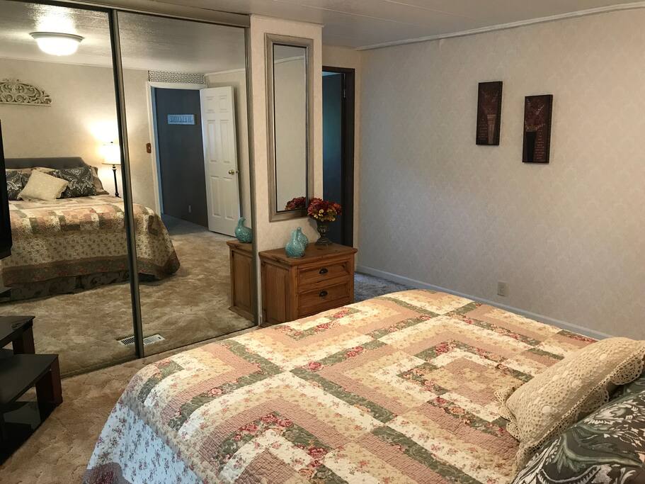Master Bedroom has a full length mirrored closet