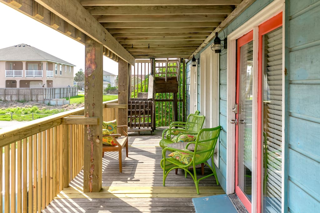Front deck - good spot for morning coffee or evening appetizers.