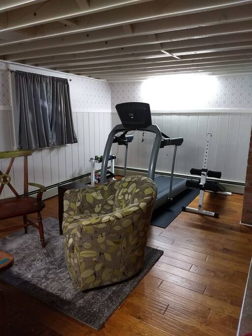 adjacent exercise room and work space