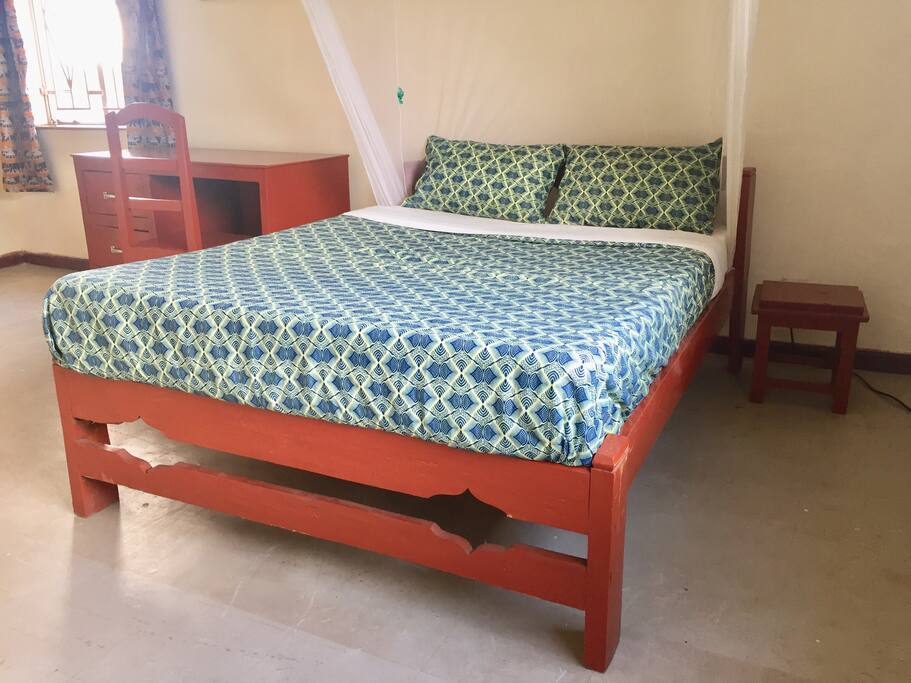 African Fabric Double Bed