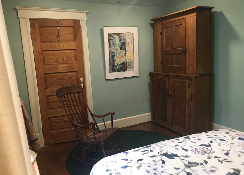 Your bedroom, showing cabinet and closet.