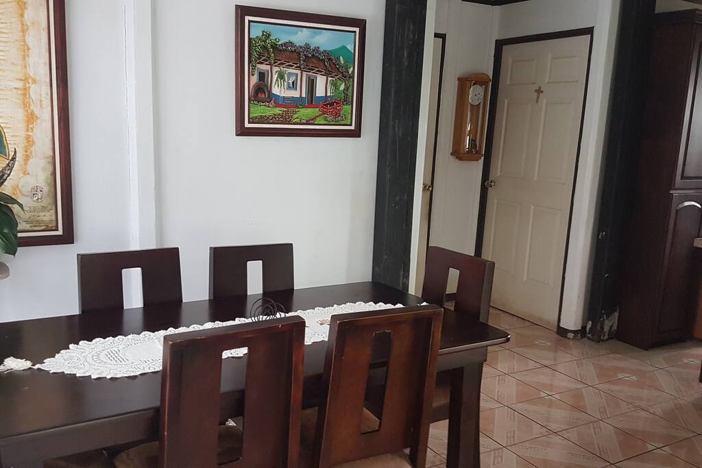 The dining room.