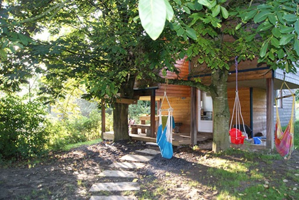 Terrasse avec balancelle