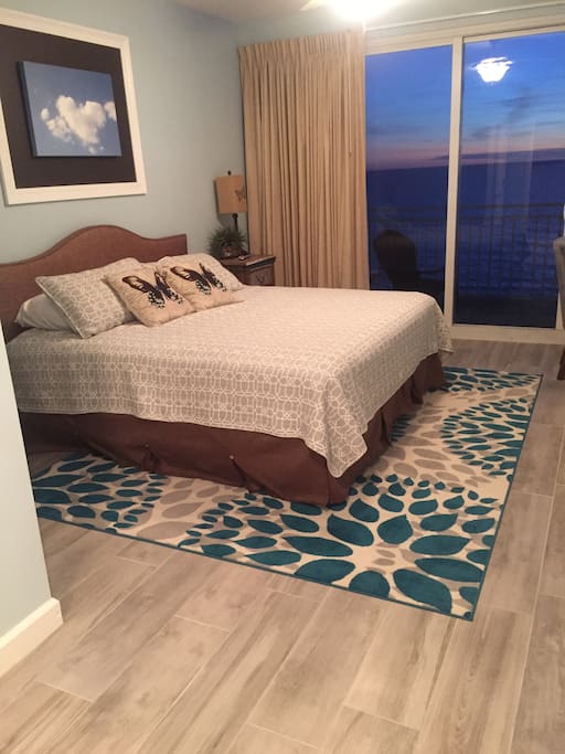 Master bedroom with private oceanfront balcony