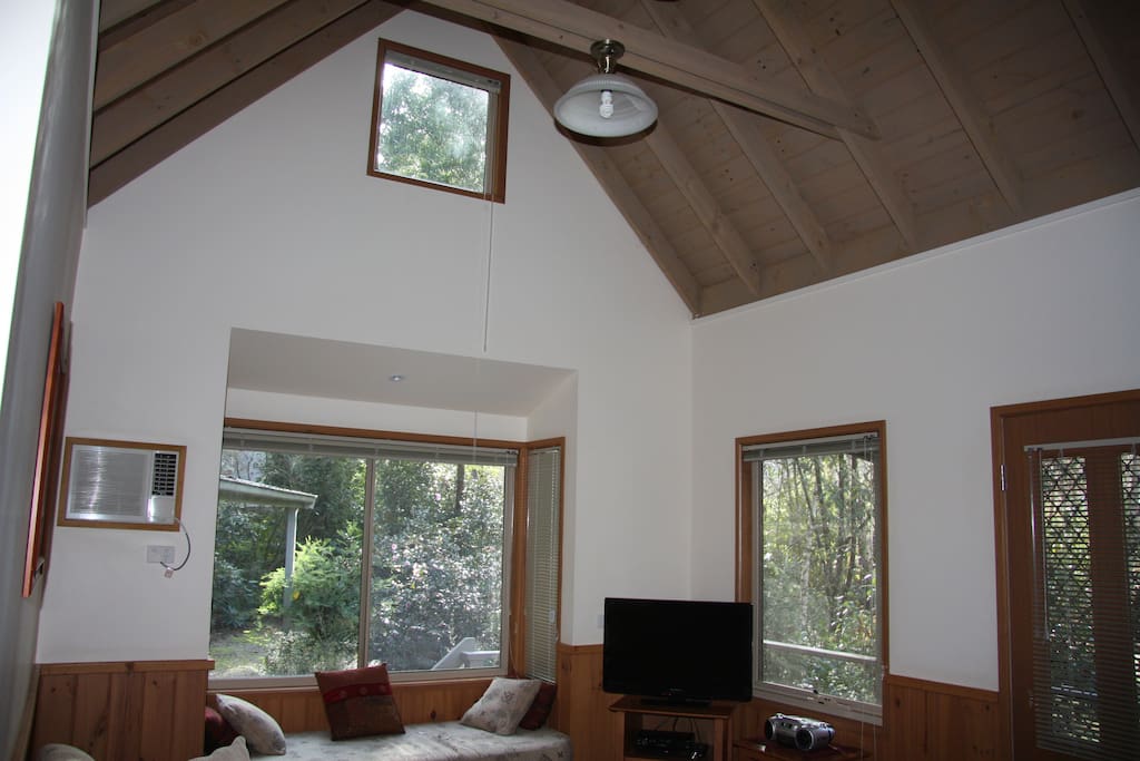 Cathedral ceilings adds to the sense of space and light