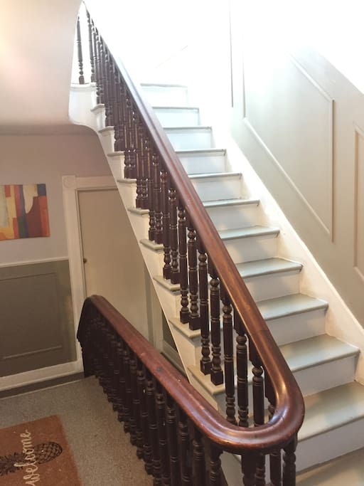 Stair to the third floor Air Bnb suite.