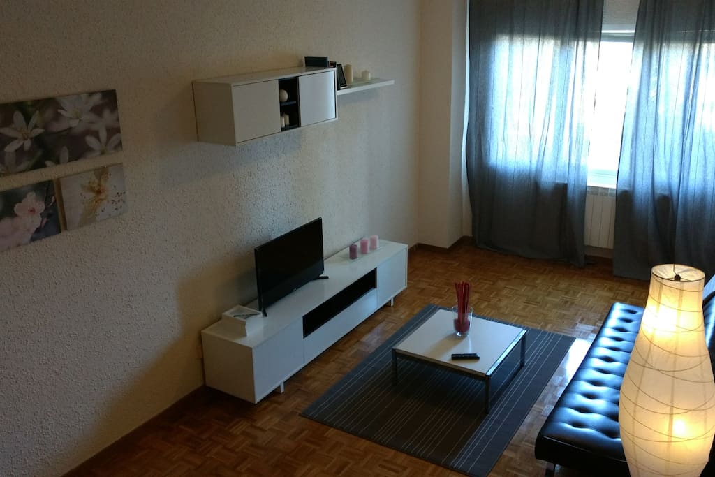 Salón con tv plana led