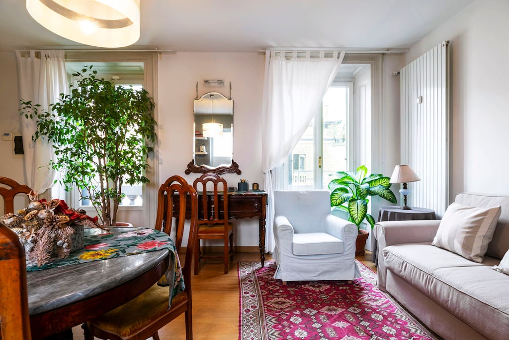 Living area and sofa (sofa-bed)