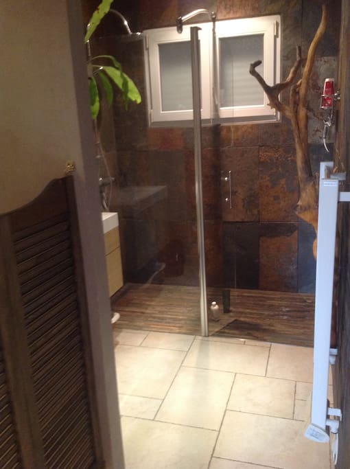 Douche à l italienne et toilette