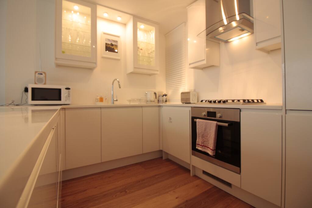 Contemporary kitchen with all appliances