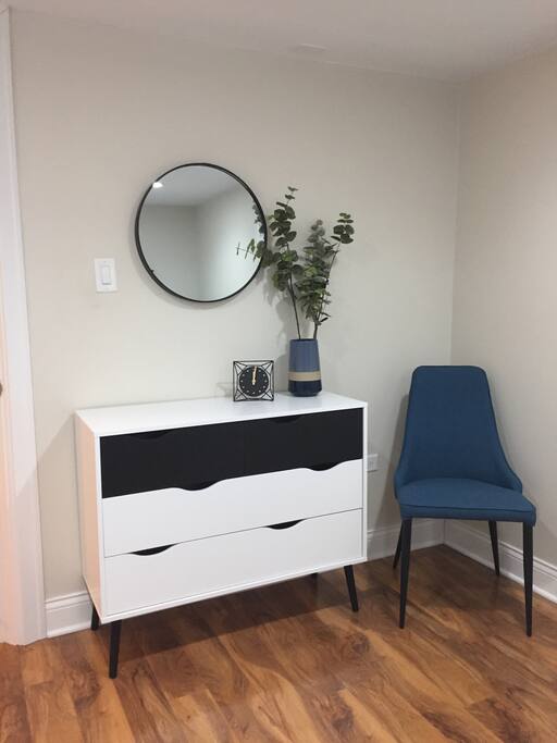 Dresser empty and available for your use.