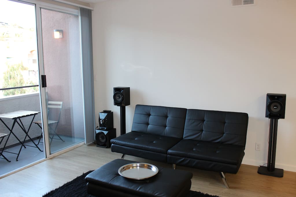 Sit on the futon and listen to your favorite music