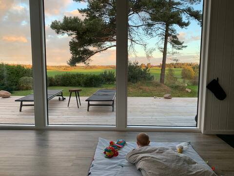 Enjoy the sunset over the fields