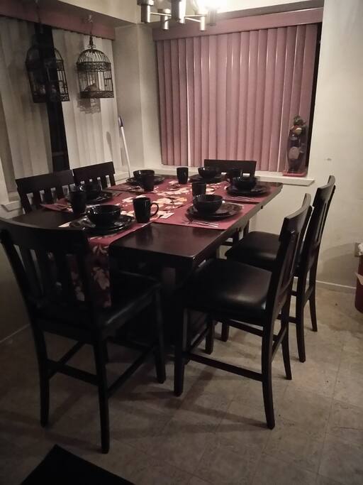 Dining room table area seat 6 people