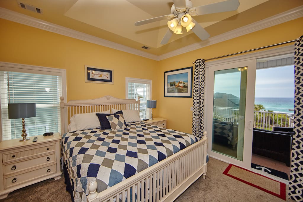 Master Bedroom with King size bed, gulf views and private deck.