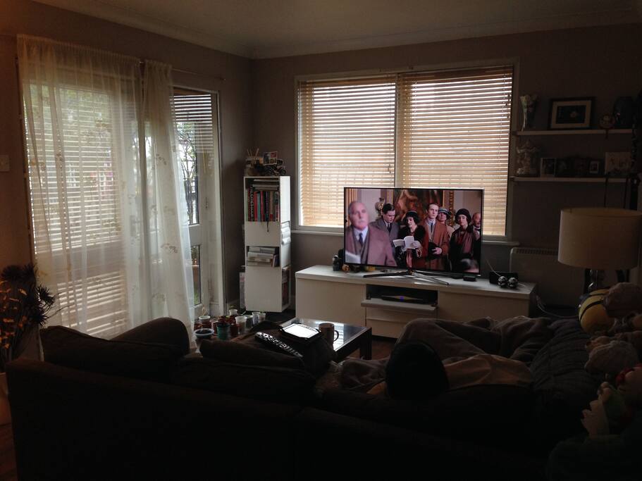 Living room with flatscreen TV and Skybox