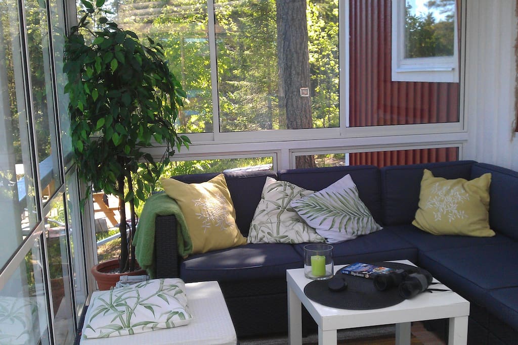 Wintergarten am Haus Anne-Bo mit umwerfenden Blick auf den See.