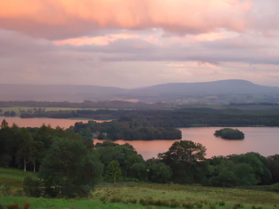 Red sky over the lake