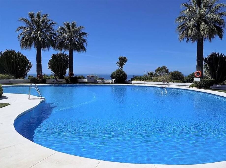 Alternative view of the outdoor pool area