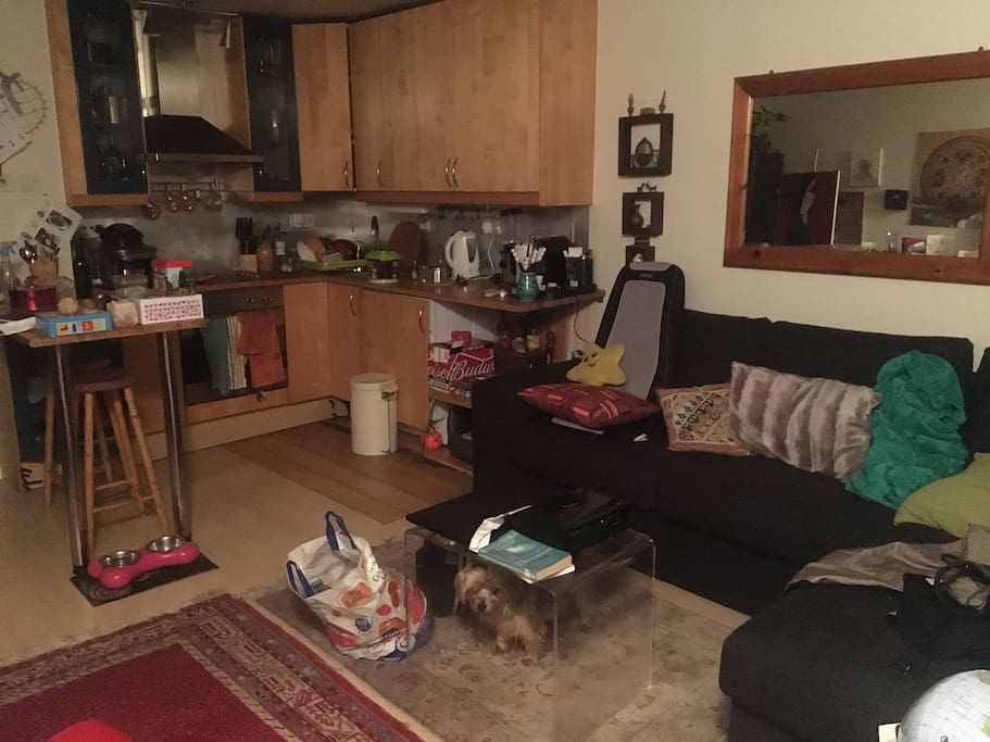 nice and comfortable sofa in living room with a piano if you fancy playing