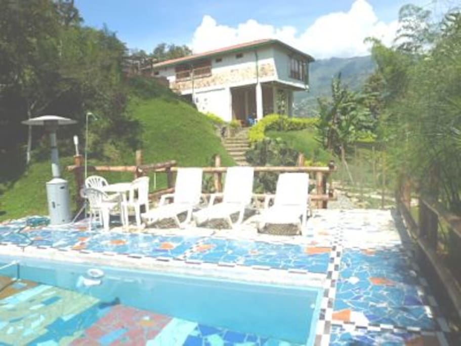 Looking at the Mansion from the pool
