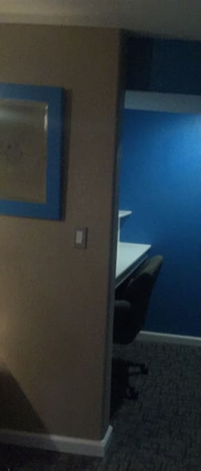Computer desk area