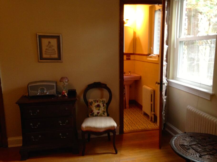 Master bath is in the bedroom