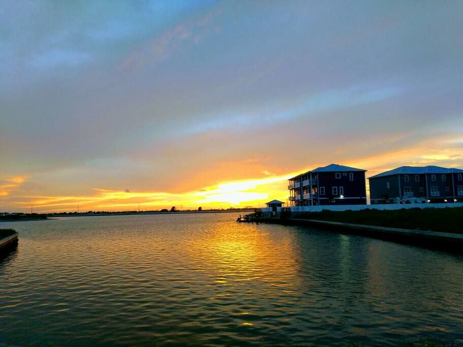 View of Lake Padre from front of complex