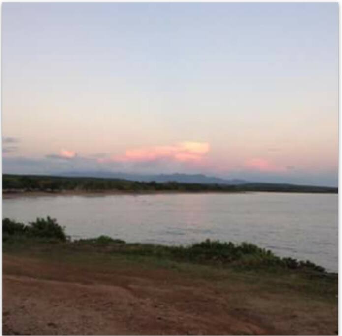 atardecer en la playa desde la casa