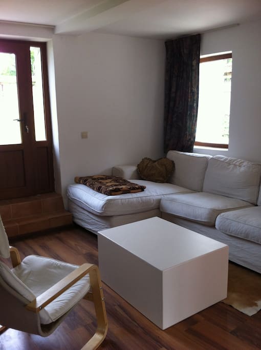 Have a seat and a drink in the living-room