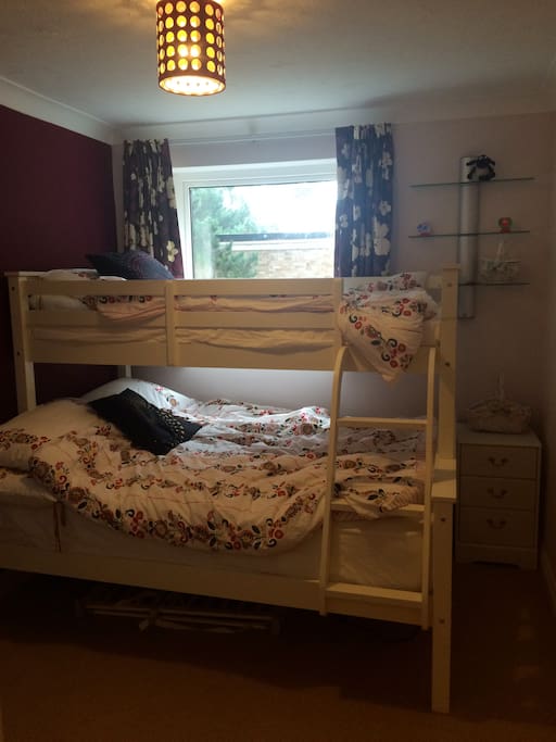 Second bedroom with a triple bunk bed, perfect for a couple or 3 children.