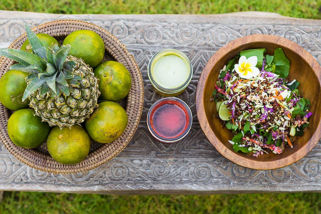 Fresh salads prepared by our chef