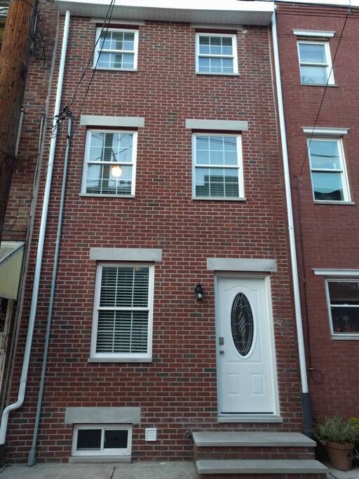 Front of the house with keypad lock