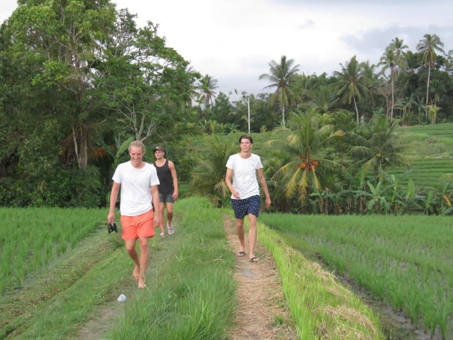 Taking a walk with the boys from Germany..