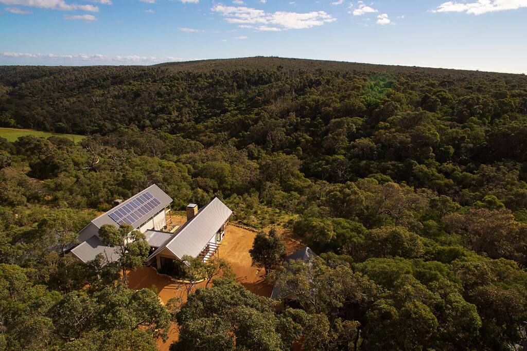 Arial view of Stargazer Lookout and surrounding landscape