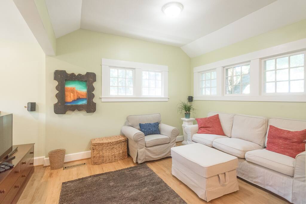 Living room next to the kitchen