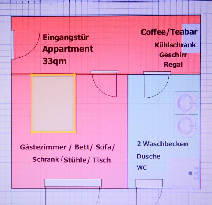 Grundriss: 33qm Appartement