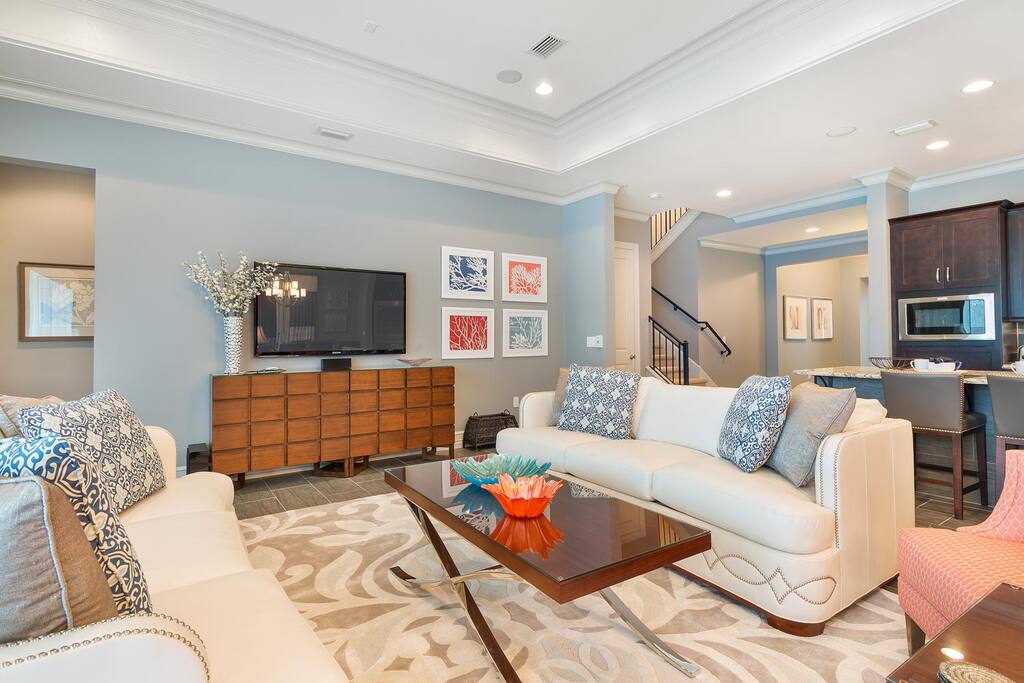 Immerse your family in comfort in the living area with a 60-inch plasma TV