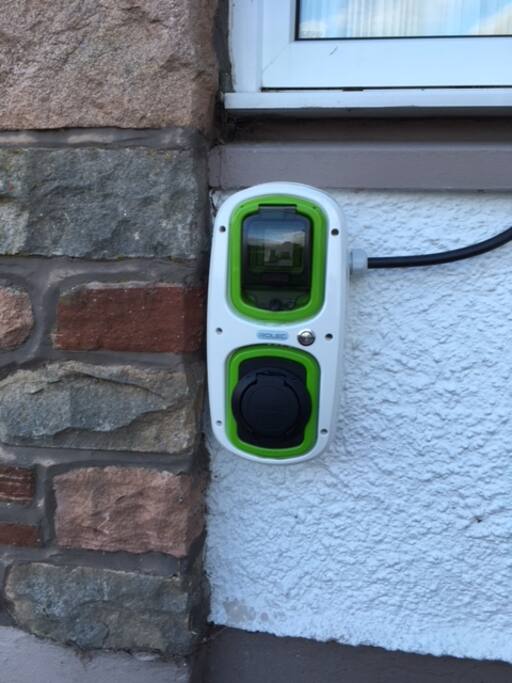 Electric car charger at main house for use of guests