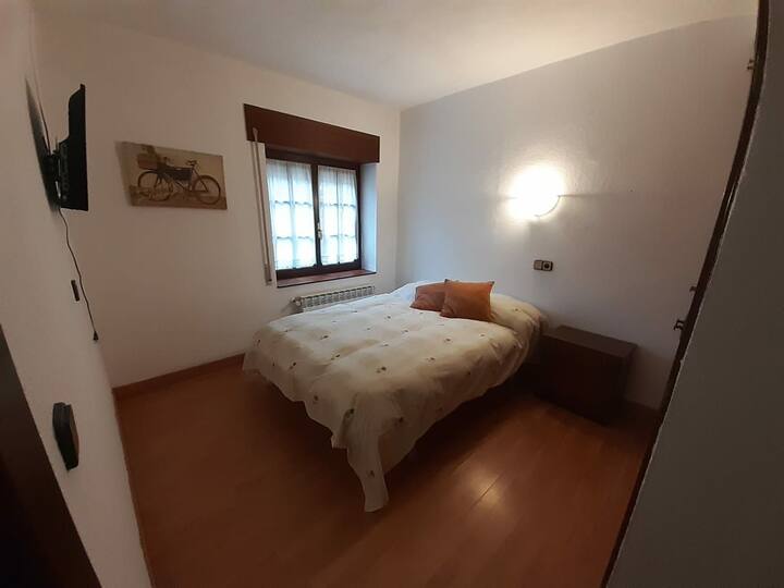 Spavaća soba, bračni krevet s TV-om