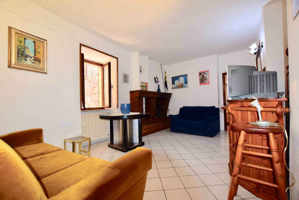 il soggiorno con divano letto