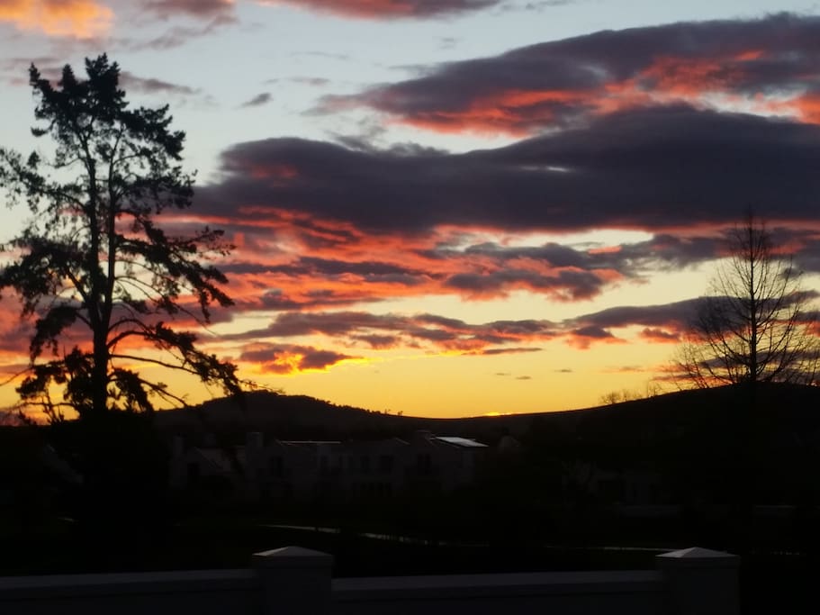 Spectacular sunsets from the rear patio of the house