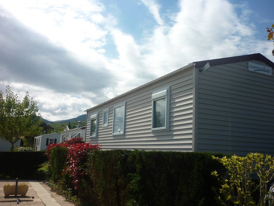 Vue de derrière du mobil home
